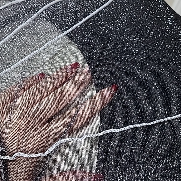 LunaChix Sparkly Black Open Stitch Dress - Picture 10 of 10